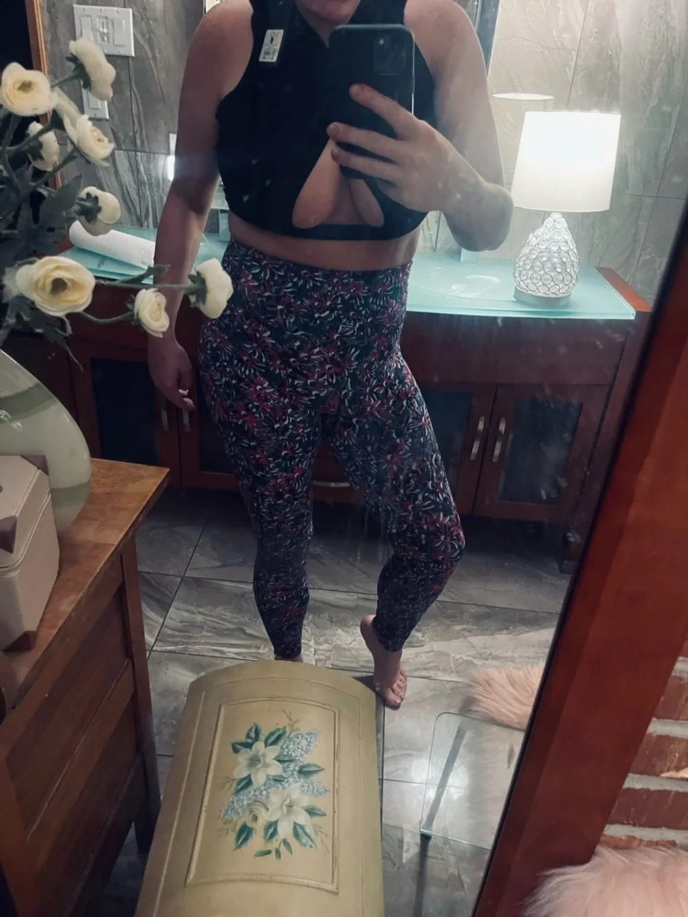 NWOT SIZE 10 LULULEMON High-Rise Floral Print Women's Leggings - Pink Multi - Picture 2 of 5